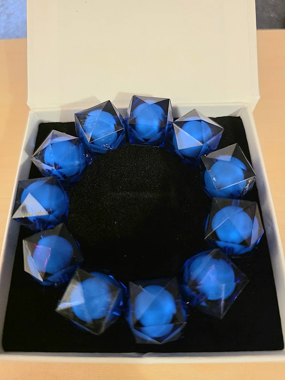 Bold Blue Faceted Bead Bracelet - Women’s Statement Jewelry